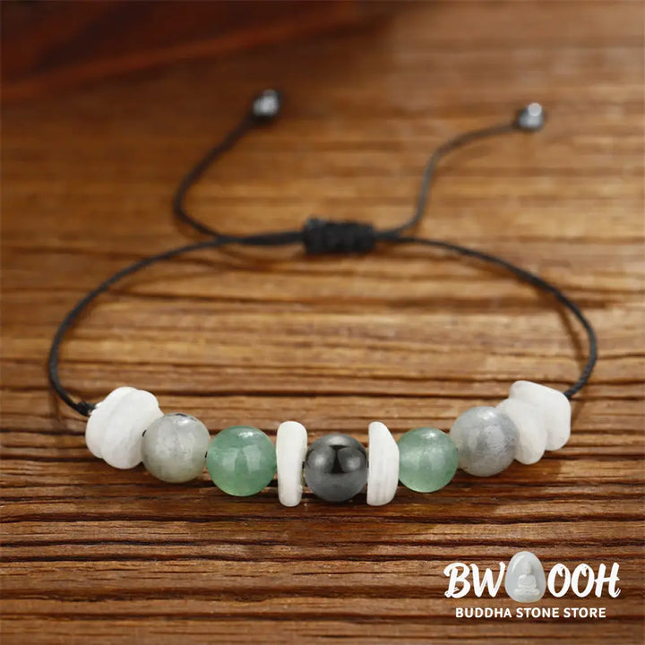 Buddha Stones Menopause Labradorite Green Aventurine White Moonstone Healing Bracelet - BWOOOH - Menopause(Wrist