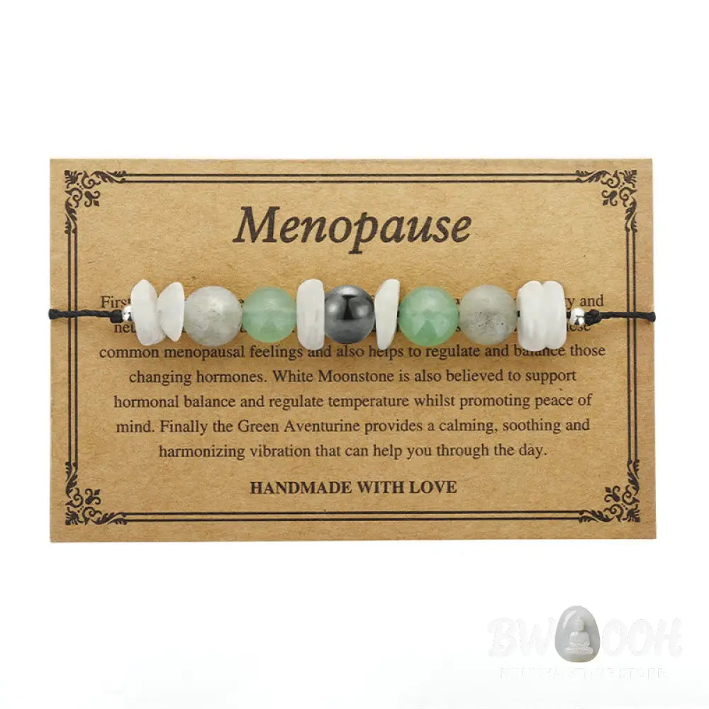 Buddha Stones Menopause Labradorite Green Aventurine White Moonstone Healing Bracelet - BWOOOH - Menopause(Wrist