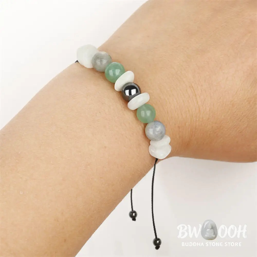 Buddha Stones Menopause Labradorite Green Aventurine White Moonstone Healing Bracelet - BWOOOH - Menopause(Wrist