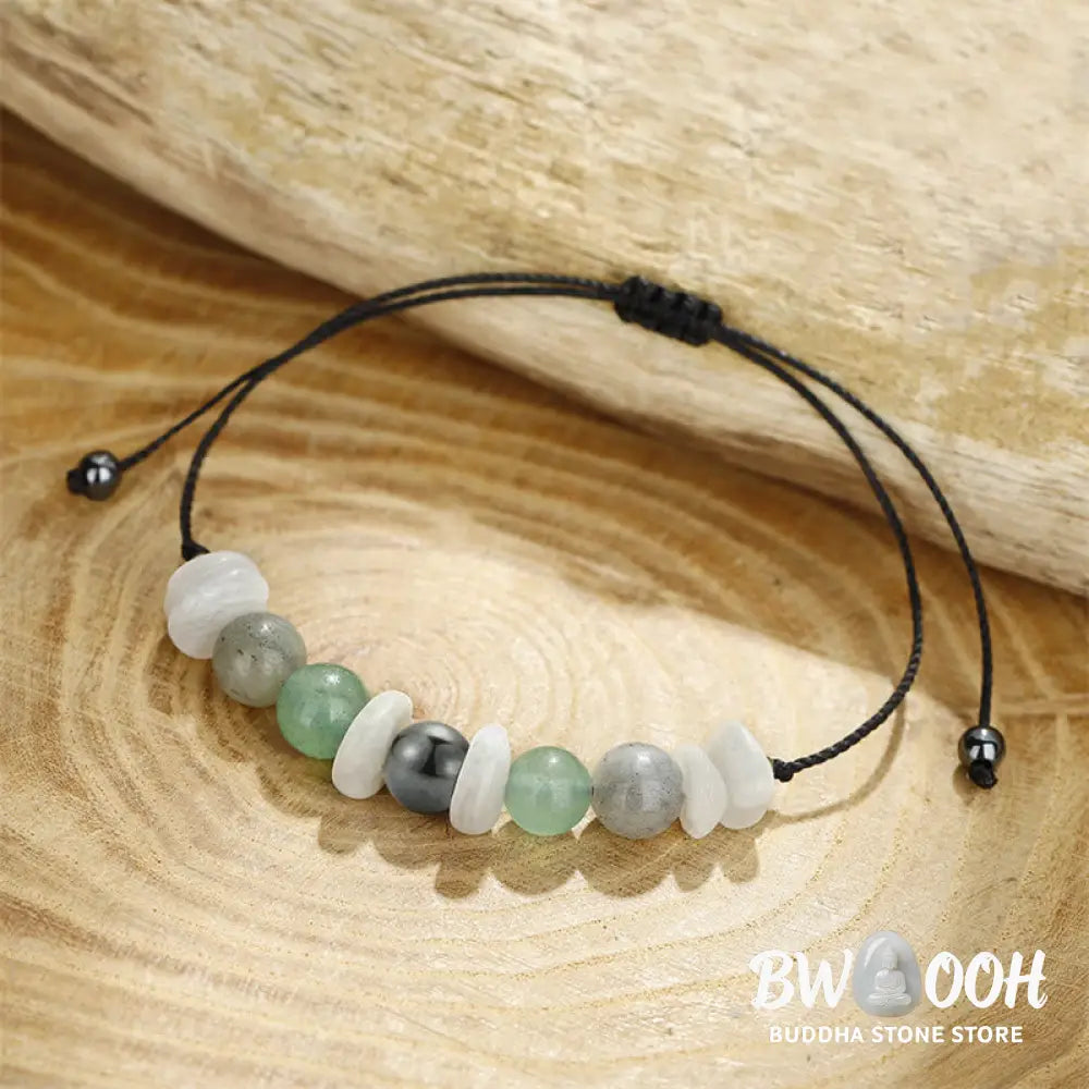 Buddha Stones Menopause Labradorite Green Aventurine White Moonstone Healing Bracelet - BWOOOH - Menopause(Wrist