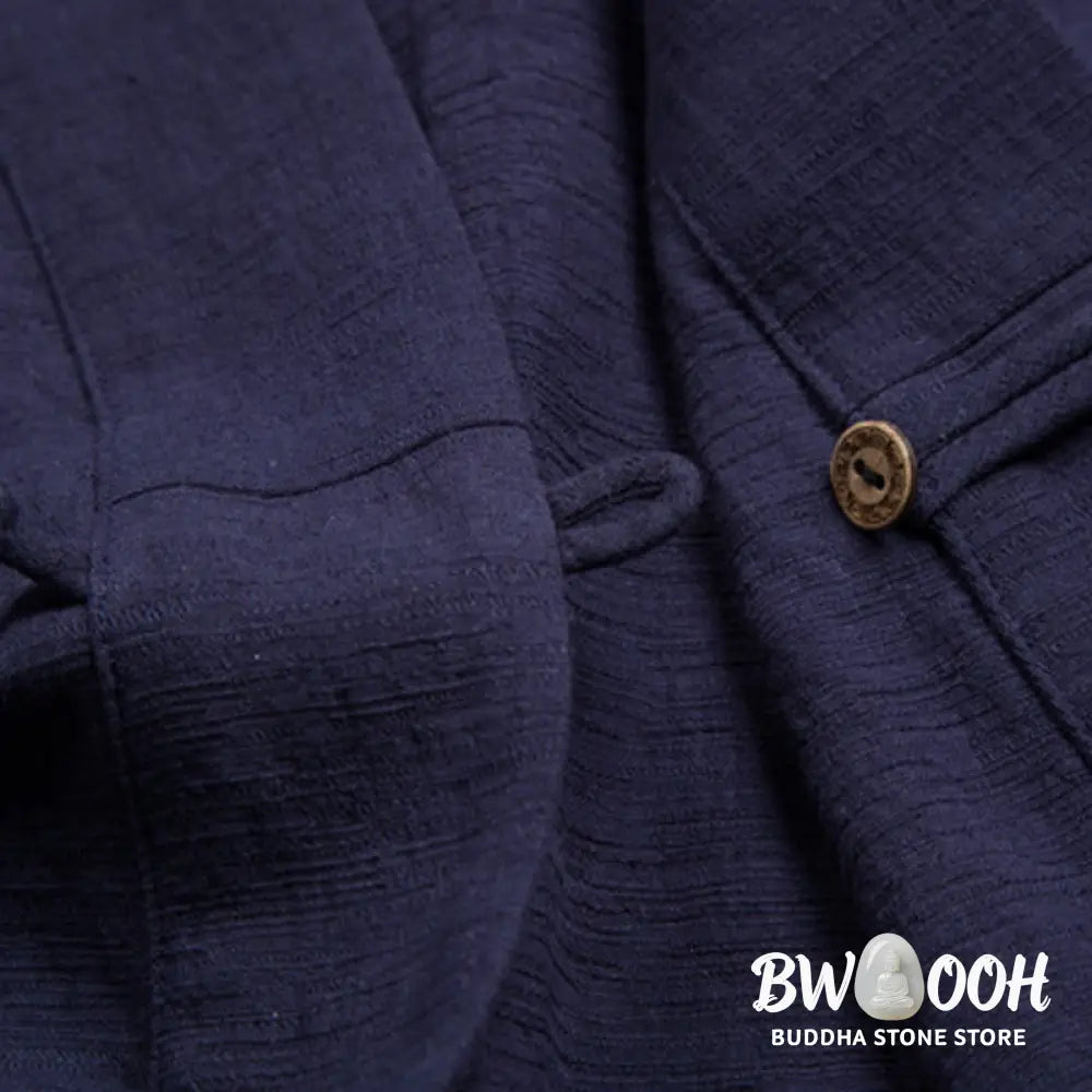 Buddha Stones Men’s Short Sleeve Shirt With Pocket V Neck Cardigan Comfort Cotton Linen Shirt - Men’s Shirts