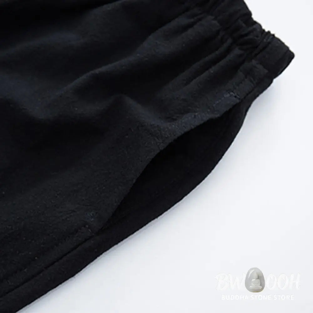 Buddha Stones Men’s Solid Color Cotton Linen Casual Drawstring Pants With Pockets - Men’s Pants