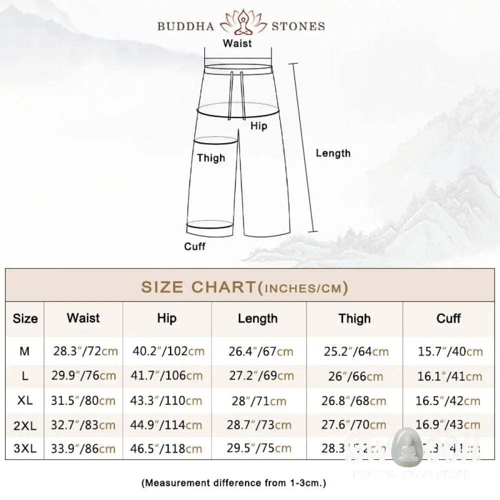 Buddha Stones Men’s Solid Color Ramie Linen Drawstring Cropped Pants With Pockets - Men’s Pants