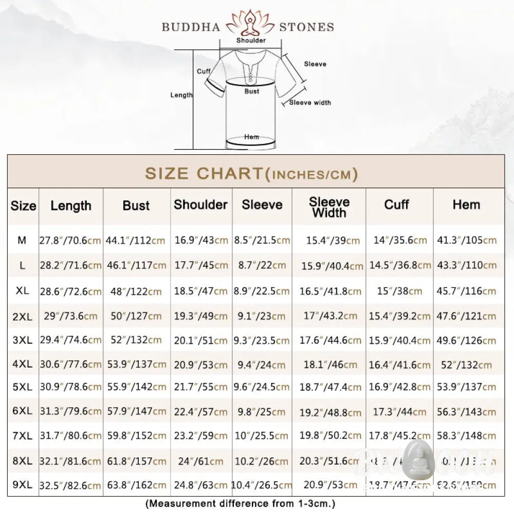 Buddha Stones Men’s T-Shirt Solid Color Top Short Sleeve Three-button V Collar Soft Cotton Shirt - Men’s T-Shirts