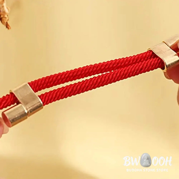 Buddha Stones Metal Pendant Red String Peace Joy Blessing Protection Adjustable Cats Small Dogs Pet Collar - Pet Collar