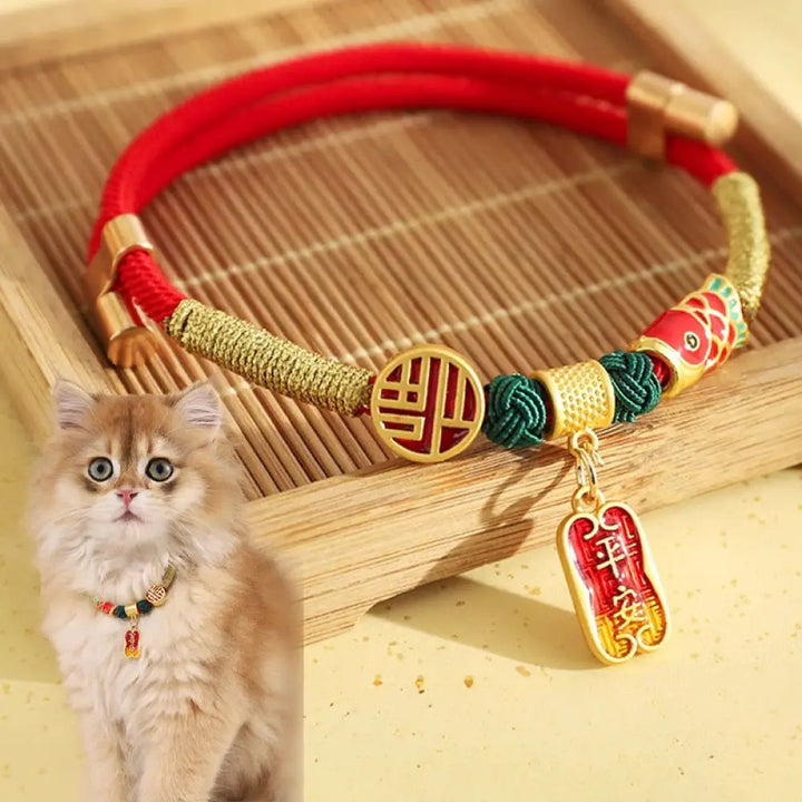 BWOOOH Metal Pendant Red String Peace Joy Blessing Protec