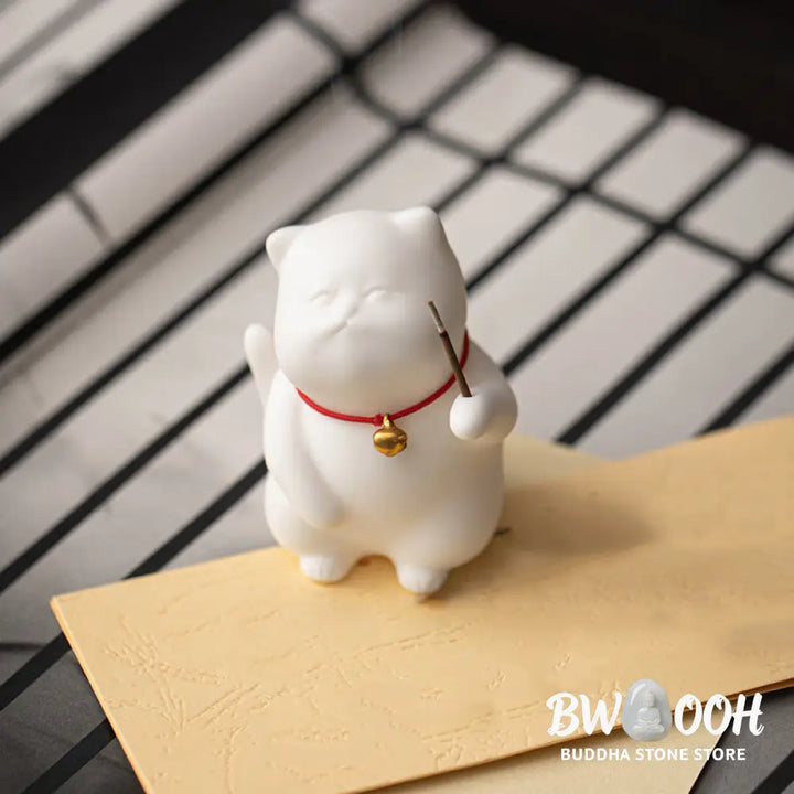 BWOOOH ceramic incense burner - Mini Cute Cat Ceramic Healing Incen