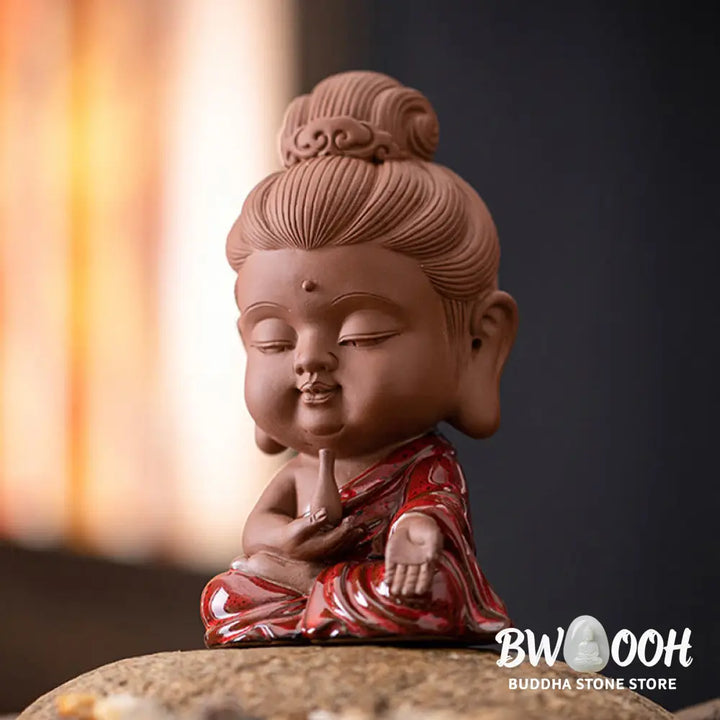 BWOOOH handcrafted Kwan Yin statue - Mini Gautama Buddha Sakyamuni Kwan 