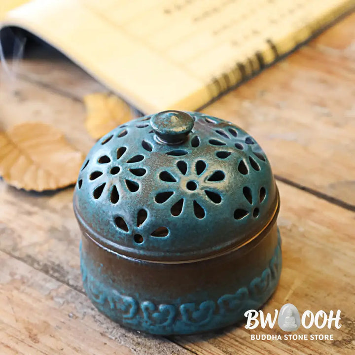BWOOOH ceramic incense burner - Mini Hollow Spiritual Meditation Ce