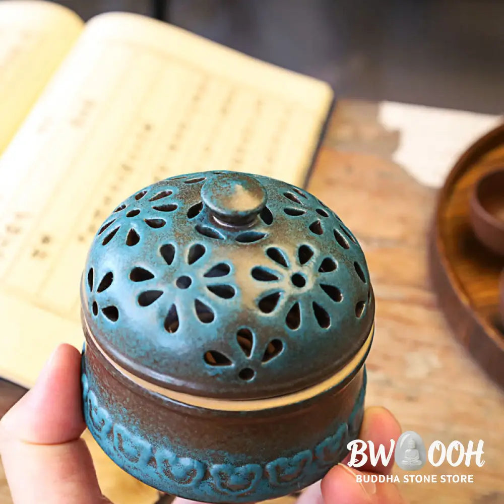BWOOOH ceramic incense burner - Mini Hollow Spiritual Meditation Ce