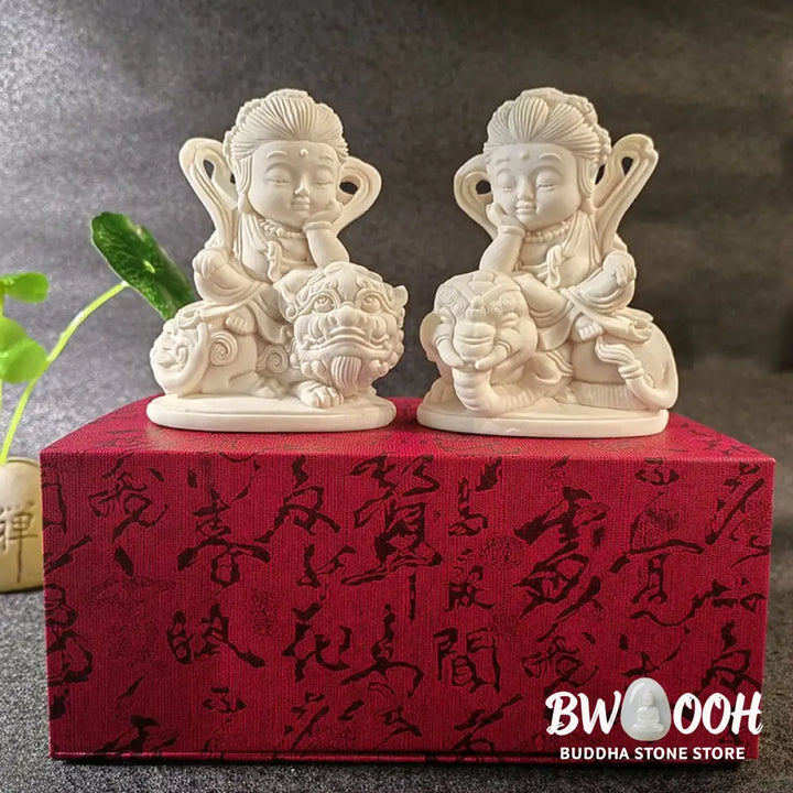 BWOOOH handcrafted Kwan Yin statue - Mini Ivory Fruit Tathagata Buddha L