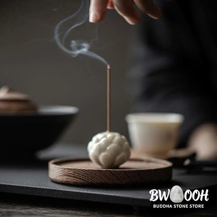 BWOOOH ceramic incense burner - Mini Lotus Flower Meditation Cerami