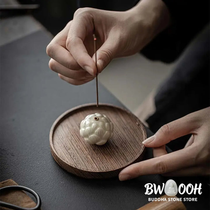BWOOOH ceramic incense burner - Mini Lotus Flower Meditation Cerami