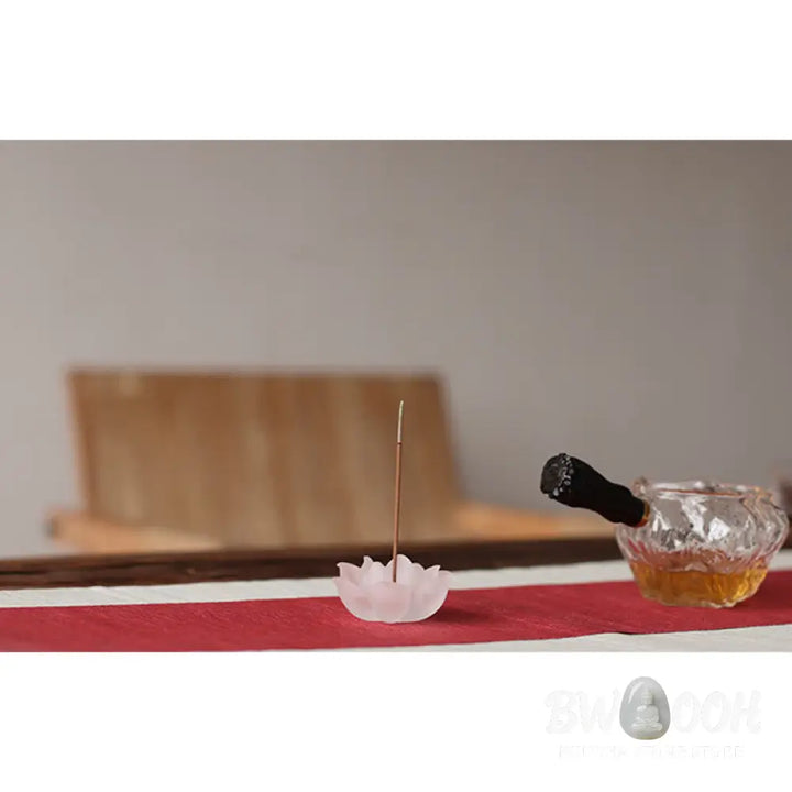 BWOOOH Mini Lotus Liuli Crystal Healing Meditation Stick Incense Burner - White Lotus 6.5*3cm - Decorations