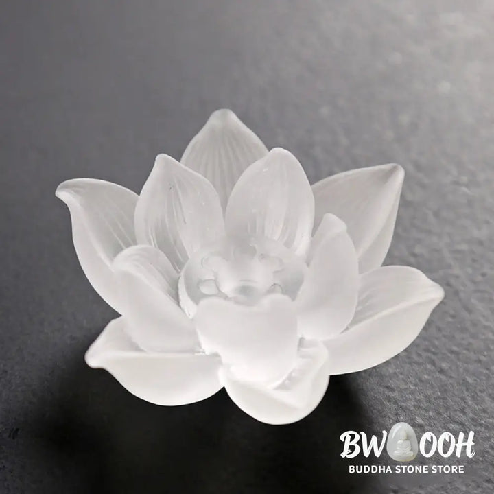 BWOOOH Mini Lotus Liuli Crystal Healing Meditation Stick Incense Burner - White Lotus 6.5*3cm - Decorations
