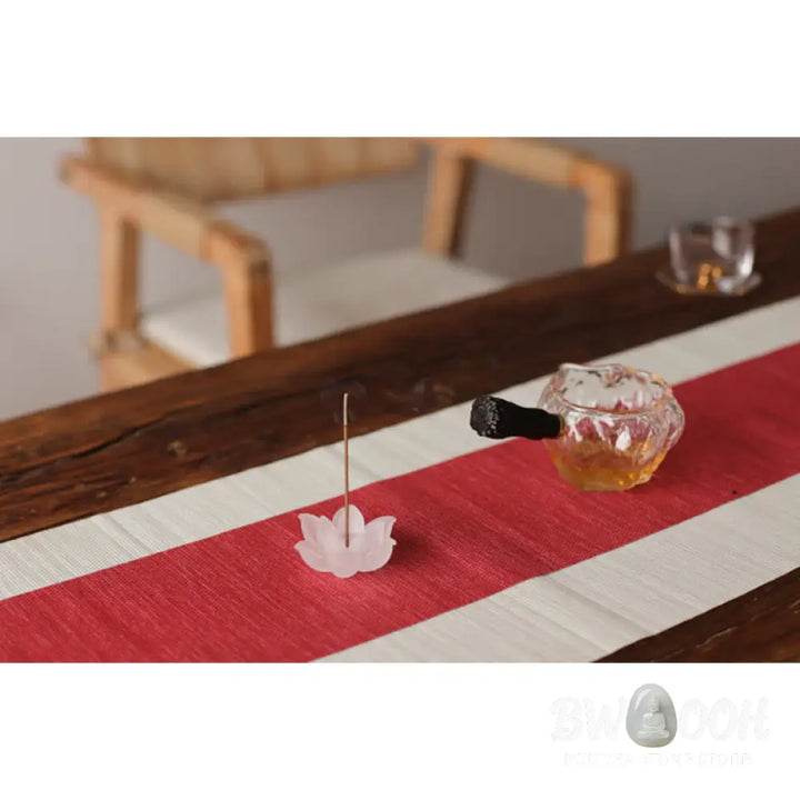 BWOOOH Mini Lotus Liuli Crystal Healing Meditation Stick Incense Burner - White Lotus 6.5*3cm - Decorations