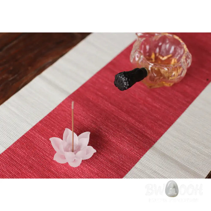 BWOOOH Mini Lotus Liuli Crystal Healing Meditation Stick Incense Burner - White Lotus 6.5*3cm - Decorations