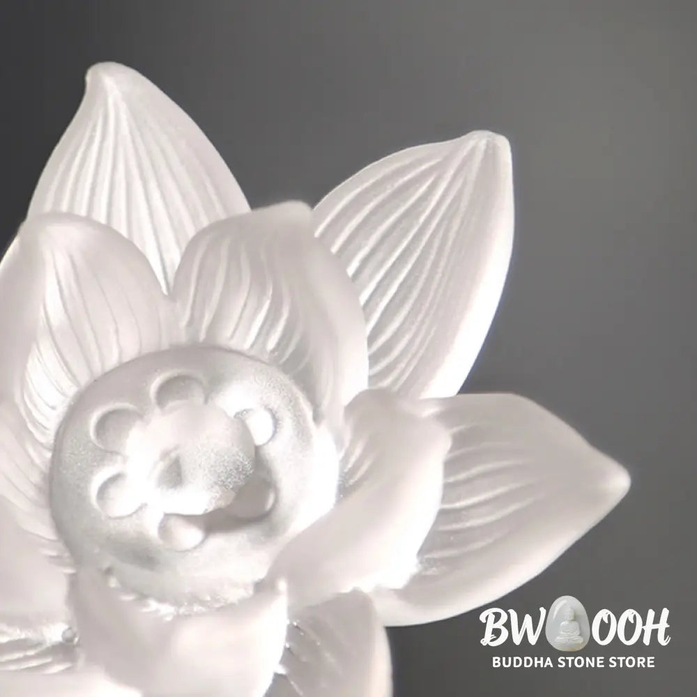 BWOOOH Mini Lotus Liuli Crystal Healing Meditation Stick Incense Burner - White Lotus 6.5*3cm - Decorations