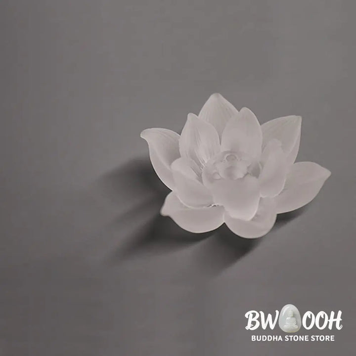 BWOOOH Mini Lotus Liuli Crystal Healing Meditation Stick Incense Burner - White Lotus 6.5*3cm - Decorations
