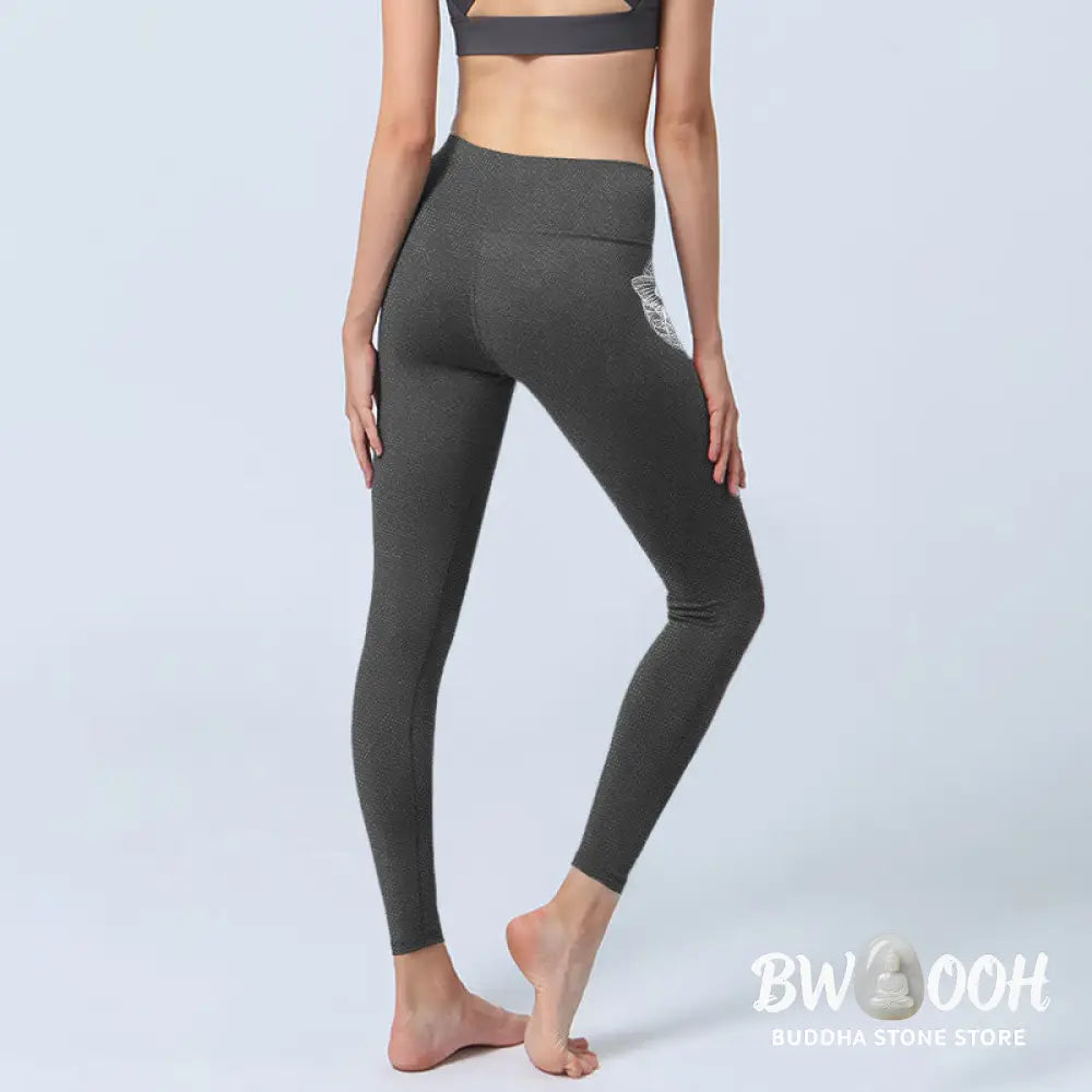 BWOOOH printed yoga leggings - Moon Moth Skull Design Gym Leggings Wome