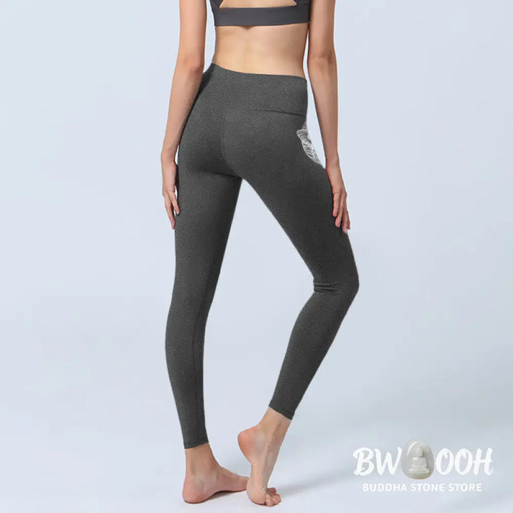 BWOOOH printed yoga leggings - Moon Moth Skull Design Gym Leggings Wome