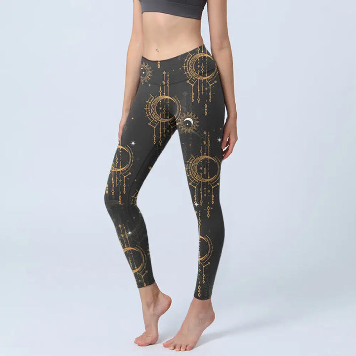 BWOOOH printed yoga leggings - Moon Star Constellation Print Gym Leggin
