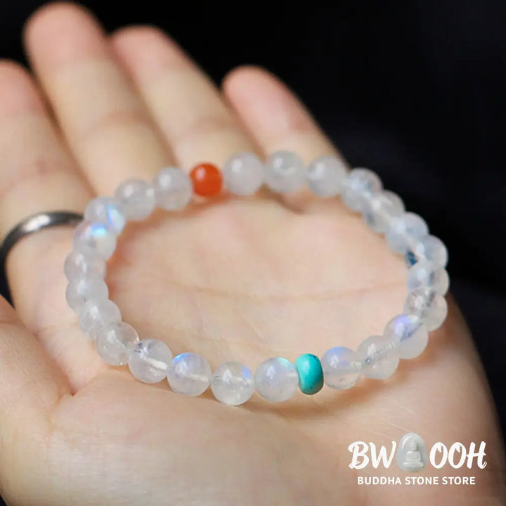 BWOOOH Moonstone Calm Healing Positive Bracelet | natural stone spiritual bracelet for healing and mindful living