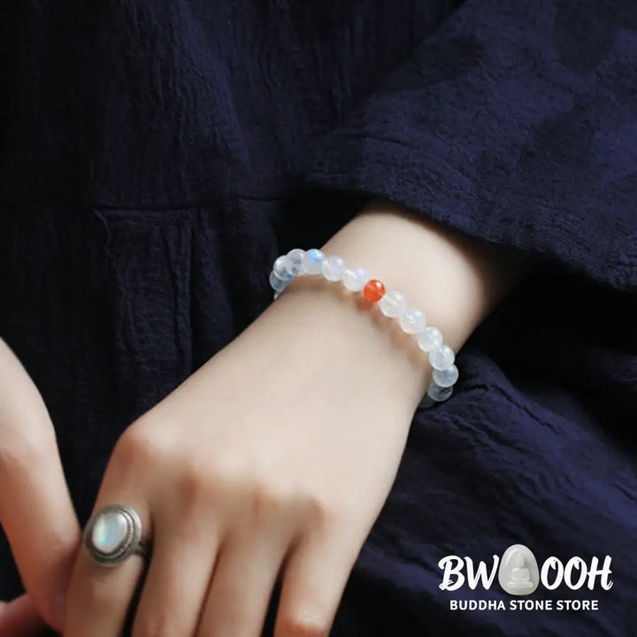 BWOOOH Moonstone Calm Healing Positive Bracelet | natural stone spiritual bracelet for healing and mindful living