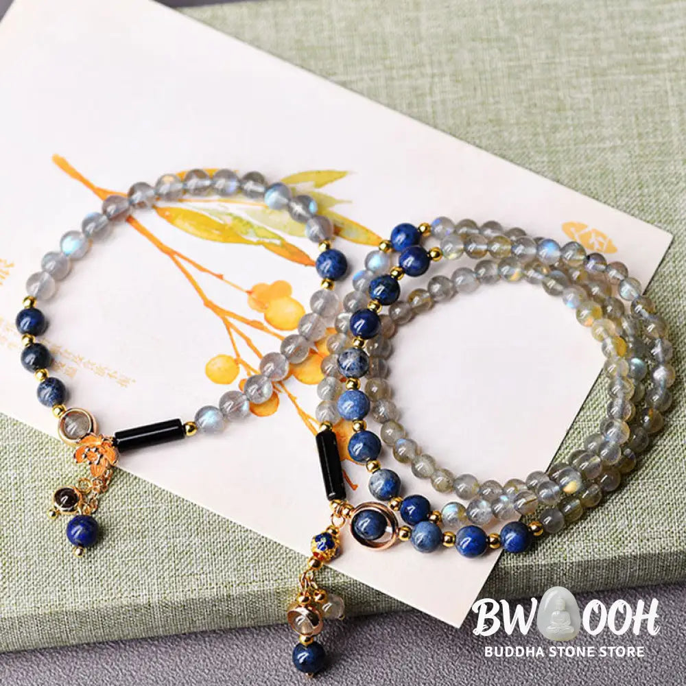 BWOOOH Moonstone Lazurite Calm Healing Positive Bracelet | natural stone spiritual bracelet for healing and mindful living