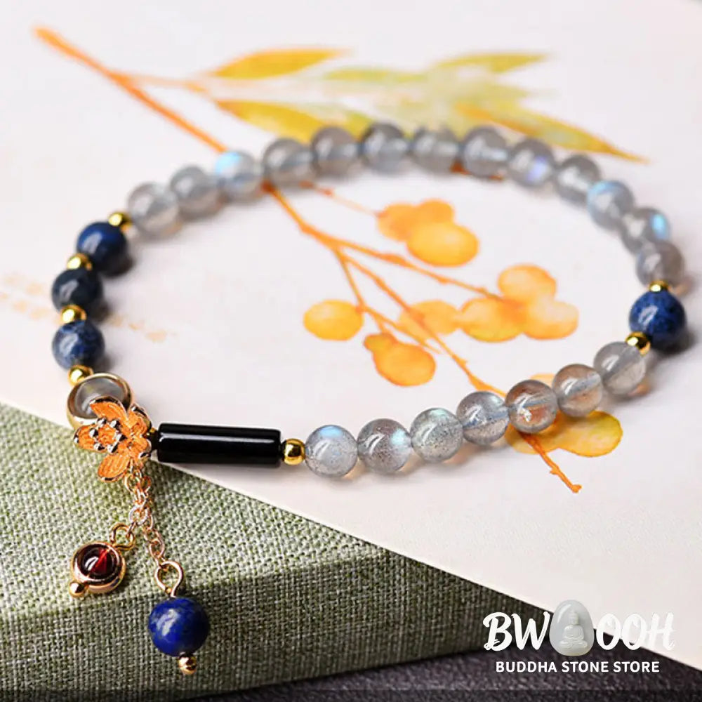 BWOOOH Moonstone Lazurite Calm Healing Positive Bracelet | natural stone spiritual bracelet for healing and mindful living