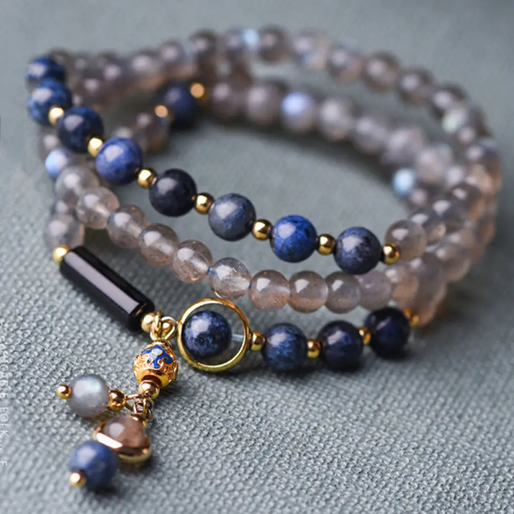 BWOOOH Moonstone Lazurite Calm Healing Positive Bracelet | natural stone spiritual bracelet for healing and mindful living