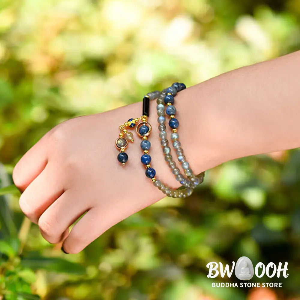 BWOOOH Moonstone Lazurite Calm Healing Positive Bracelet | natural stone spiritual bracelet for healing and mindful living