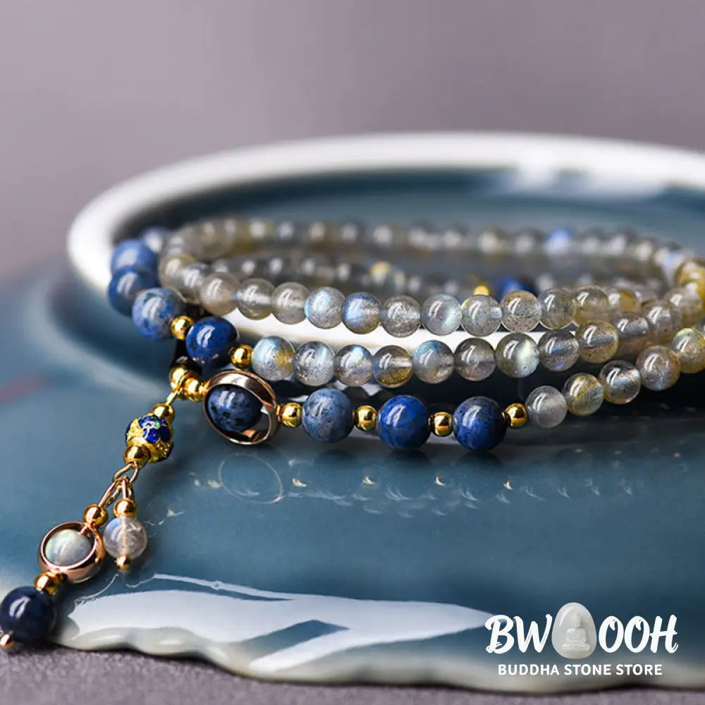 BWOOOH Moonstone Lazurite Calm Healing Positive Bracelet | natural stone spiritual bracelet for healing and mindful living
