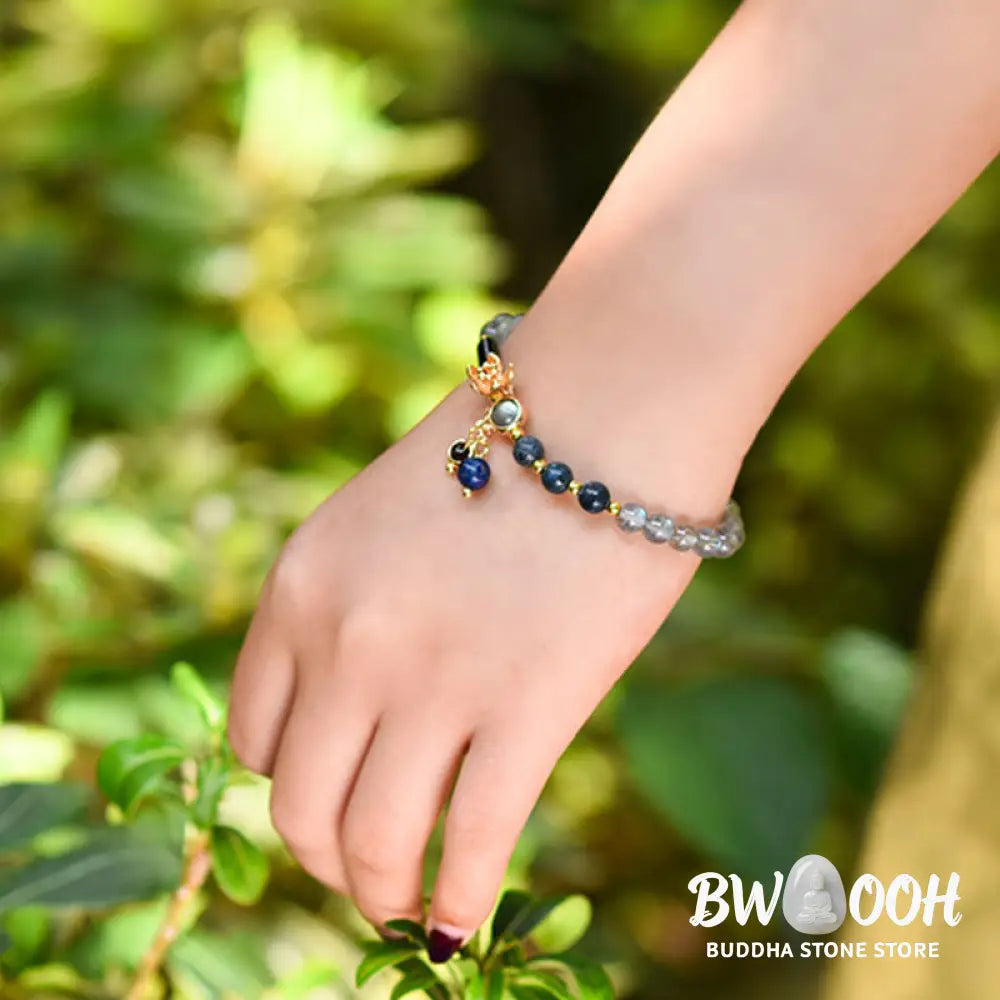 BWOOOH Moonstone Lazurite Calm Healing Positive Bracelet | natural stone spiritual bracelet for healing and mindful living