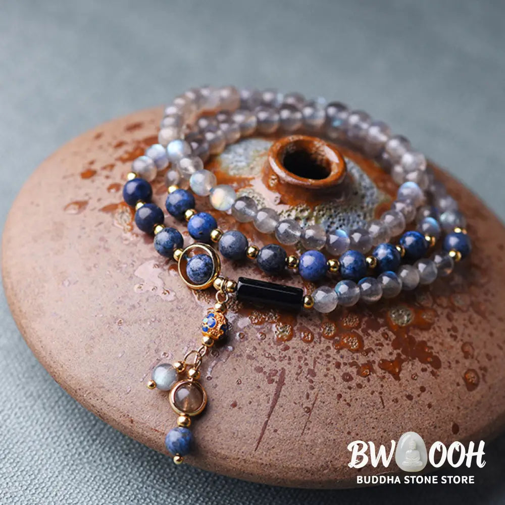 BWOOOH Moonstone Lazurite Calm Healing Positive Bracelet | natural stone spiritual bracelet for healing and mindful living