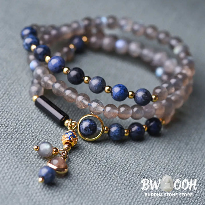 BWOOOH Moonstone Lazurite Calm Healing Positive Bracelet | natural stone spiritual bracelet for healing and mindful living