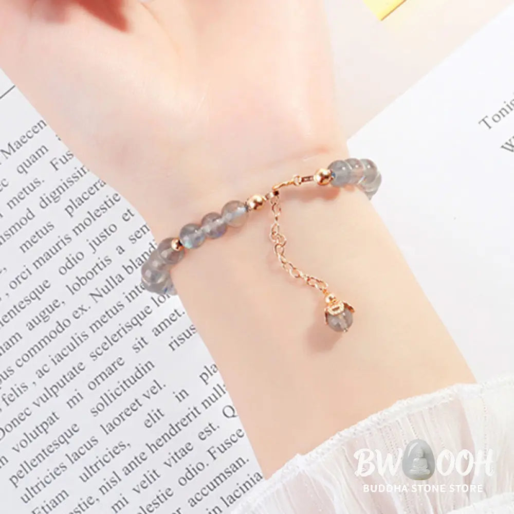 BWOOOH Moonstone Strawberry Quartz PiXiu Healing Bracelet | natural stone spiritual bracelet for healing and mindful living