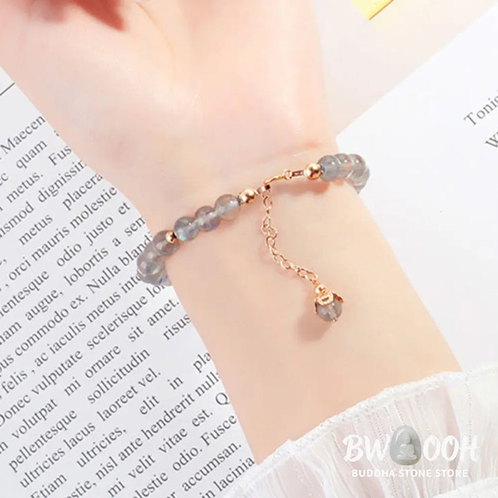 BWOOOH Moonstone Strawberry Quartz PiXiu Healing Bracelet | natural stone spiritual bracelet for healing and mindful living