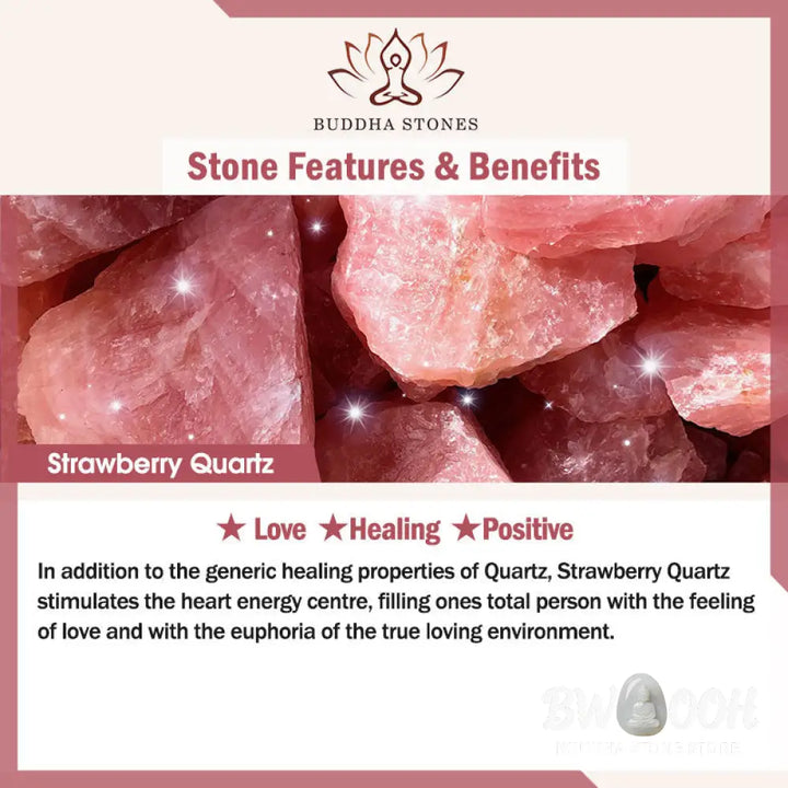 BWOOOH Moonstone Strawberry Quartz PiXiu Healing Bracelet | natural stone spiritual bracelet for healing and mindful living