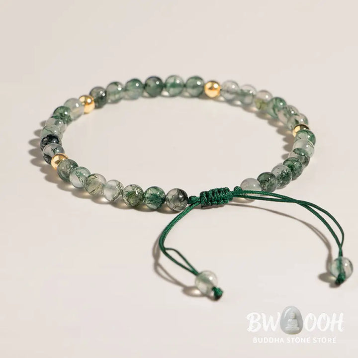 Buddha Stones Moss Agate Lucky Balance Bracelet - BWOOOH - Bracelet