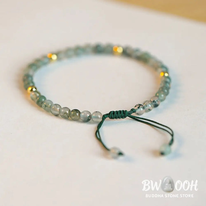 Buddha Stones Moss Agate Lucky Balance Bracelet - BWOOOH - Bracelet