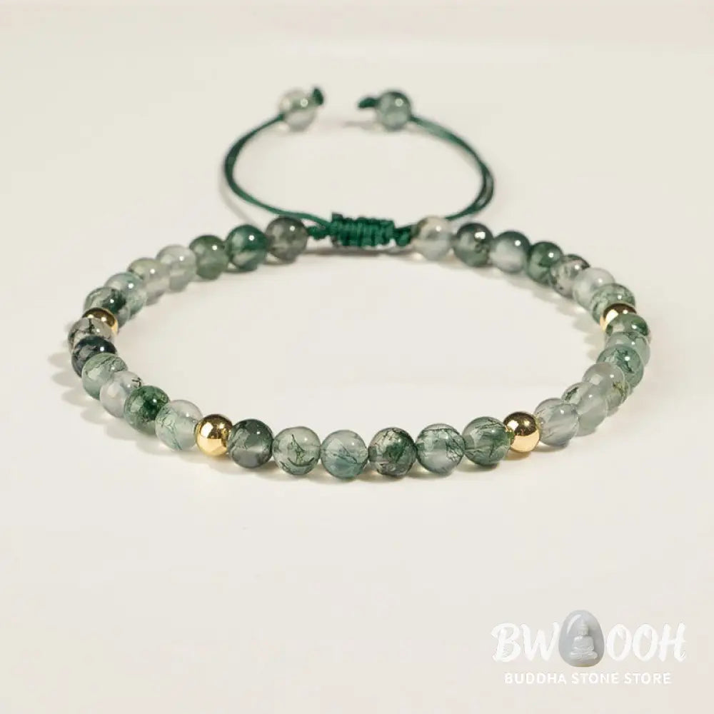 Buddha Stones Moss Agate Lucky Balance Bracelet - BWOOOH - Bracelet