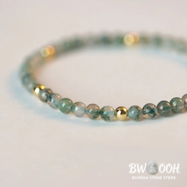 Buddha Stones Moss Agate Lucky Balance Bracelet - BWOOOH - Bracelet