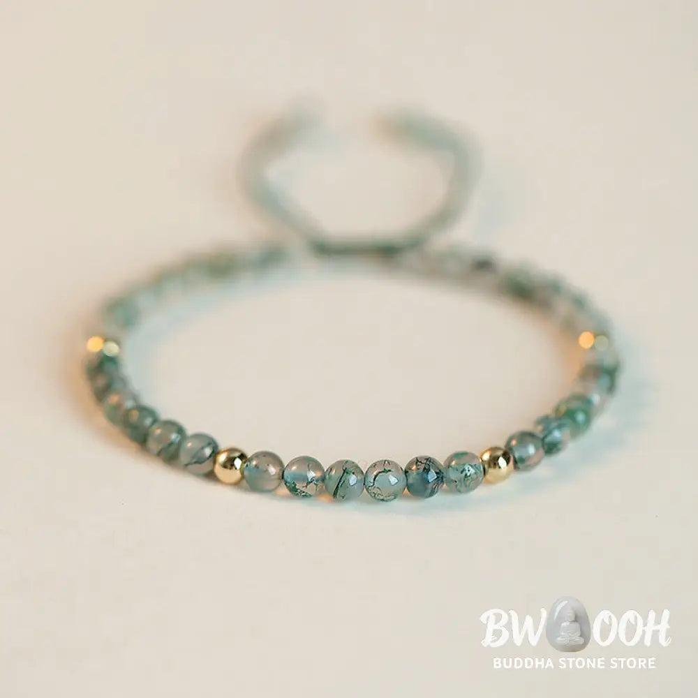Buddha Stones Moss Agate Lucky Balance Bracelet - BWOOOH - Bracelet
