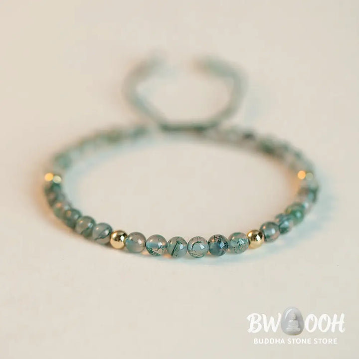 Buddha Stones Moss Agate Lucky Balance Bracelet - BWOOOH - Bracelet