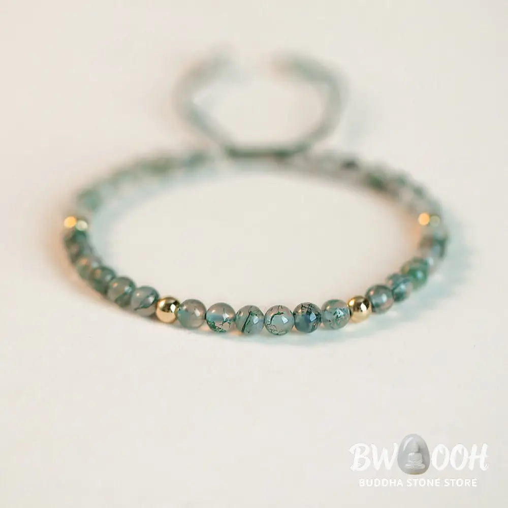 Buddha Stones Moss Agate Lucky Balance Bracelet - BWOOOH - Bracelet