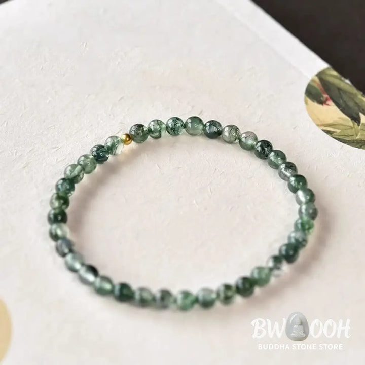 Buddha Stones Moss Agate Lucky Bead Soothing Bracelet - BWOOOH - Bracelet
