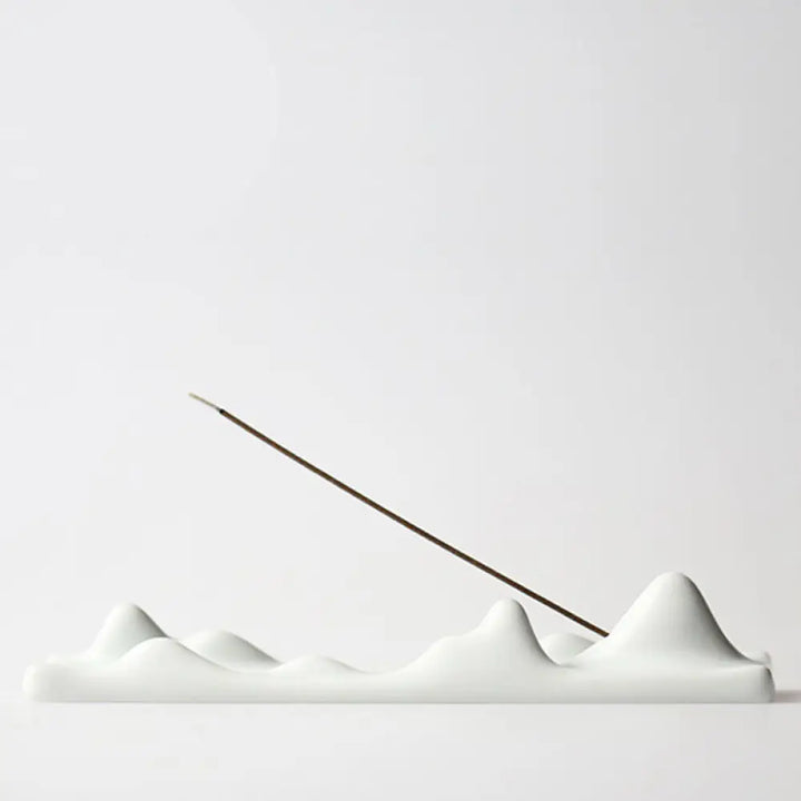 BWOOOH Mountain Cloud Meditation Balance Incense Holder - White Incense Holder - Incense Burner
