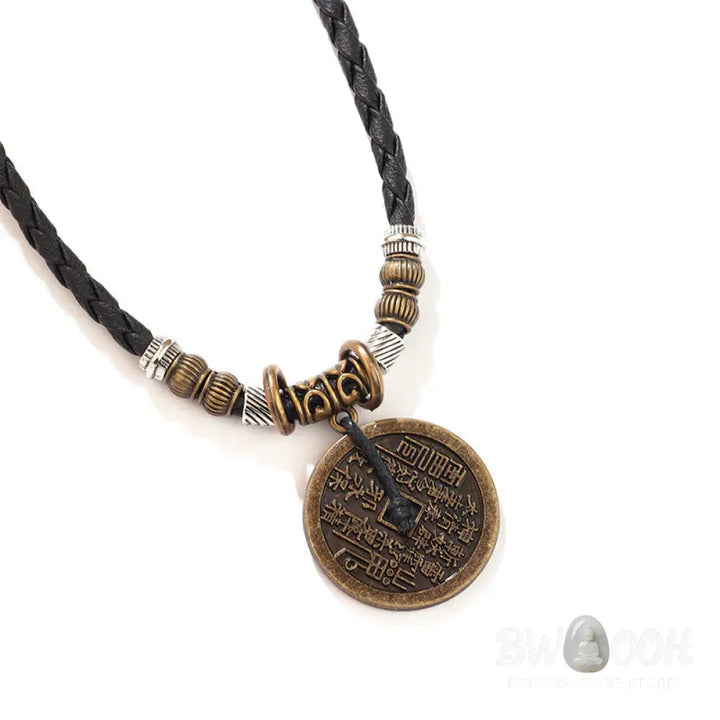Buddha Stones Mountain Ghosts Spend Money Bagua Alloy Copper Coin Harmony Necklace Pendant - BWOOOH - Necklaces &amp;