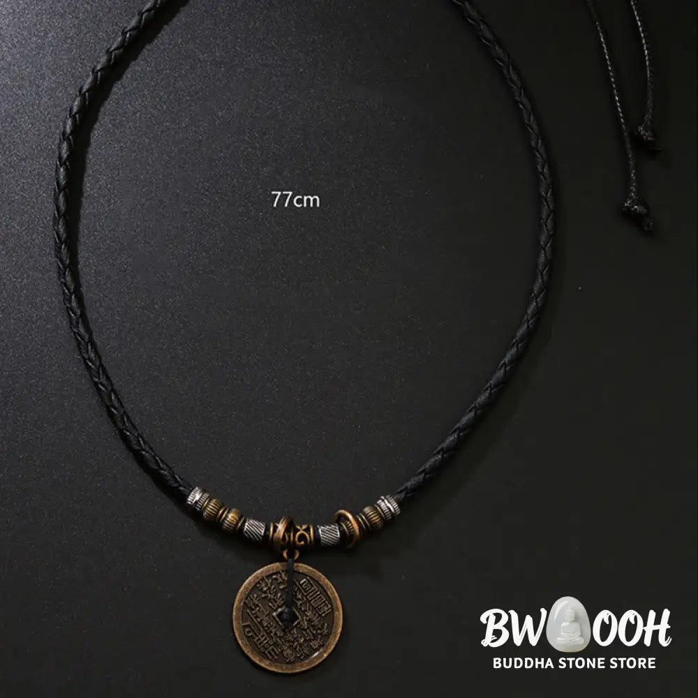 Buddha Stones Mountain Ghosts Spend Money Bagua Alloy Copper Coin Harmony Necklace Pendant - BWOOOH - Necklaces &amp;